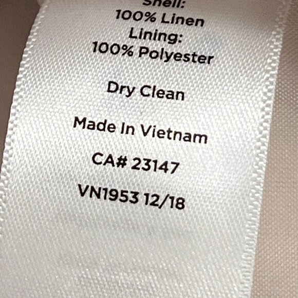 Talbots Plus Size 22W 100% Linen Beige Tan Open Front Blazer Jacket - Picture 8 of 8